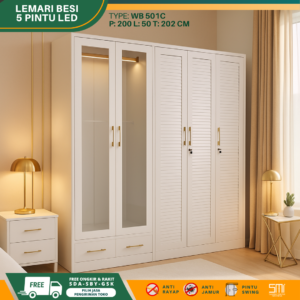 Lemari Besi 6 Pintu LED