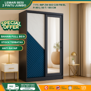 Lemari Pakaian Besi 3 Pintu Hijab