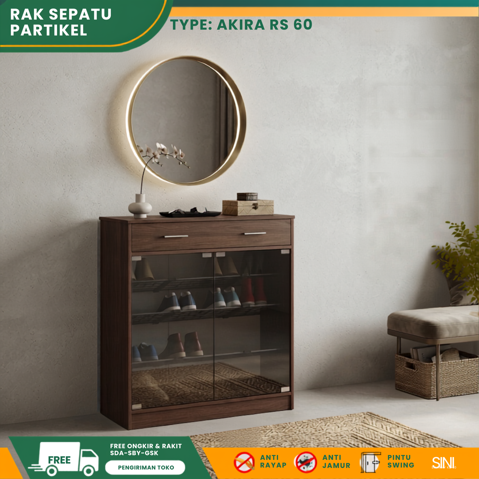 Rak Sepatu Bahan Partikel